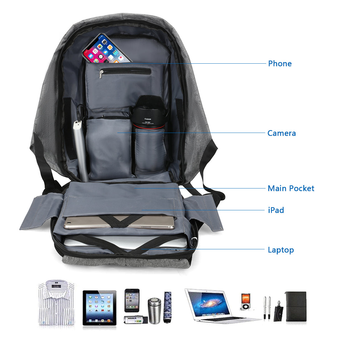 Anti theft backpack usb port best sale