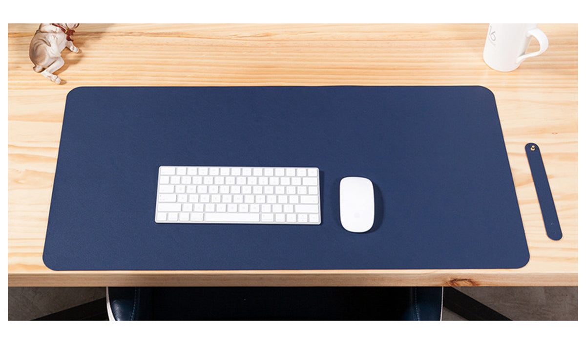 PU Leather 90 x 45 cm Desk Mat, Non-Slip Flat Extended Desk Mouse Mat for Office Home - NAVOR