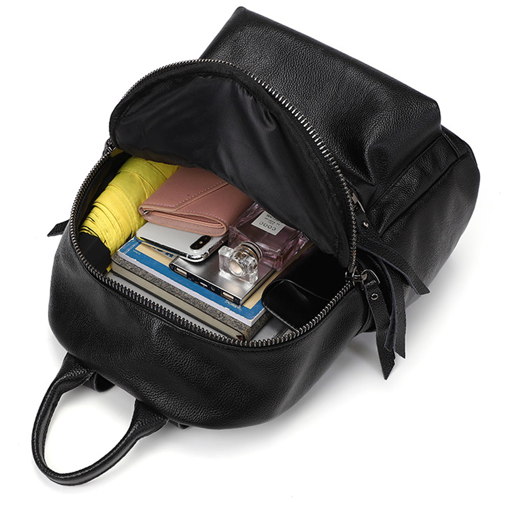 Leather Backpack for Girls/Women Waterproof Daypack - NAVOR