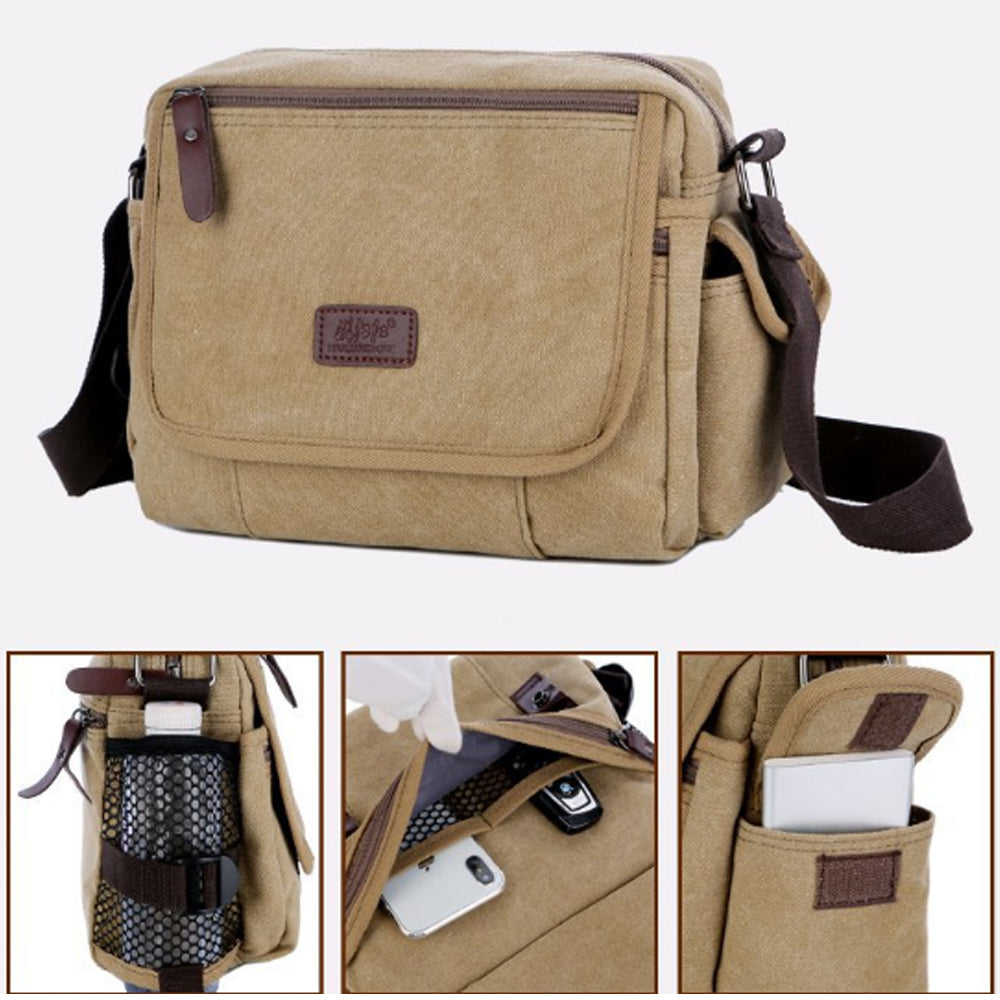 Men's Small Vintage Multipurpose Messenger Bag - NAVOR