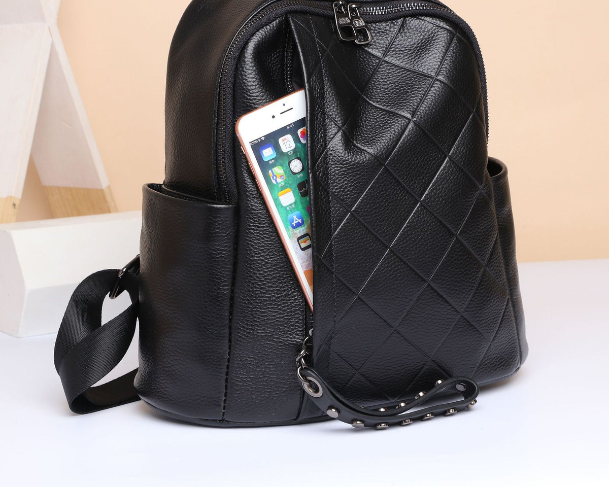 Genuine Leather Backpack for Girls/Women Waterproof Daypack - NAVOR
