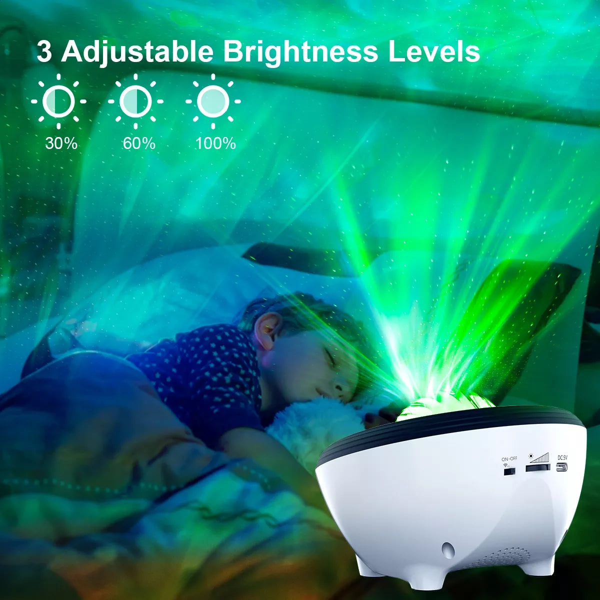 navor Aurora Projector Light with Remote Control, Timer, Built in Speaker, App Control