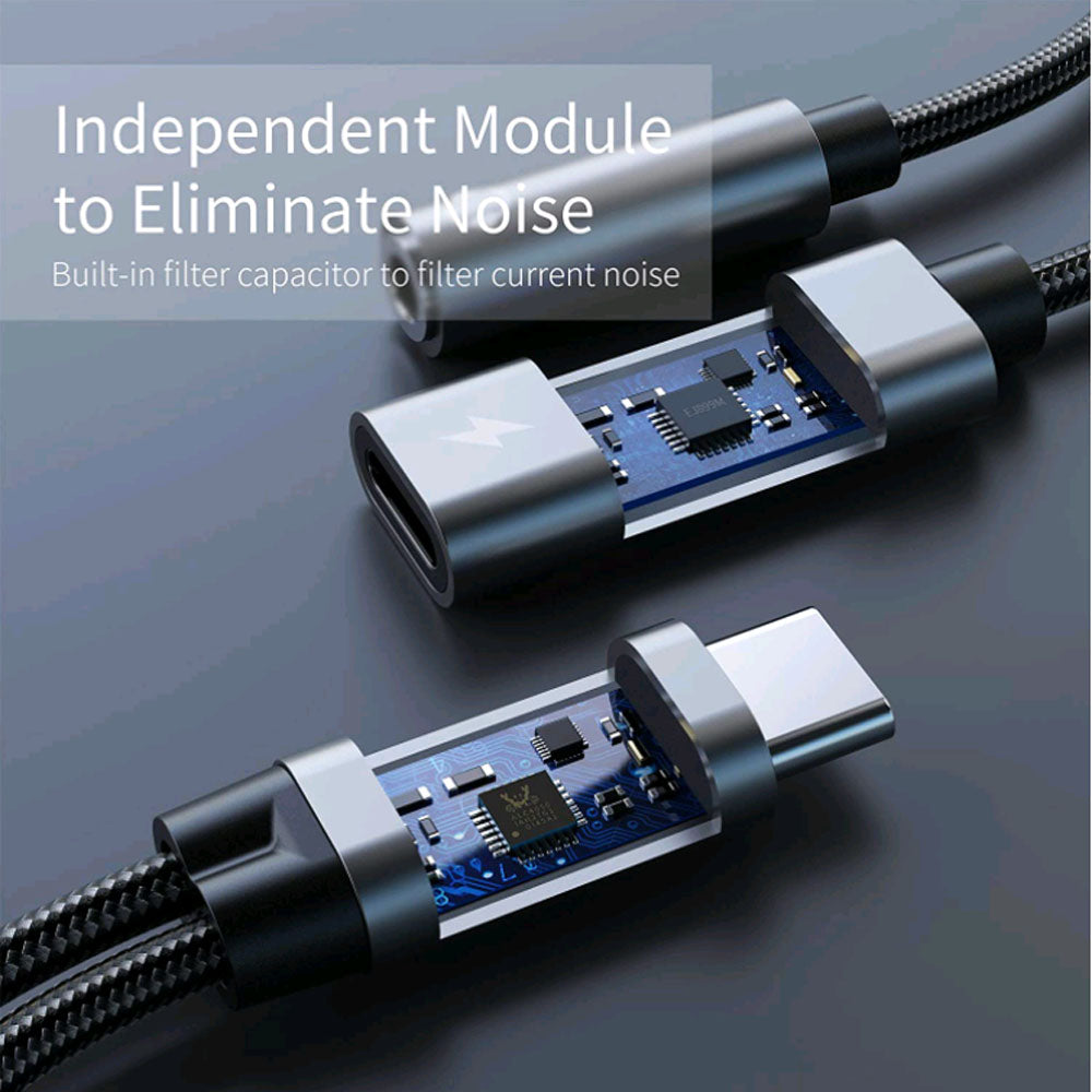 navor 2-in-1 USB C to 3.5mm Audio Jack Adapter and Charging Dongle Cable - NAVOR