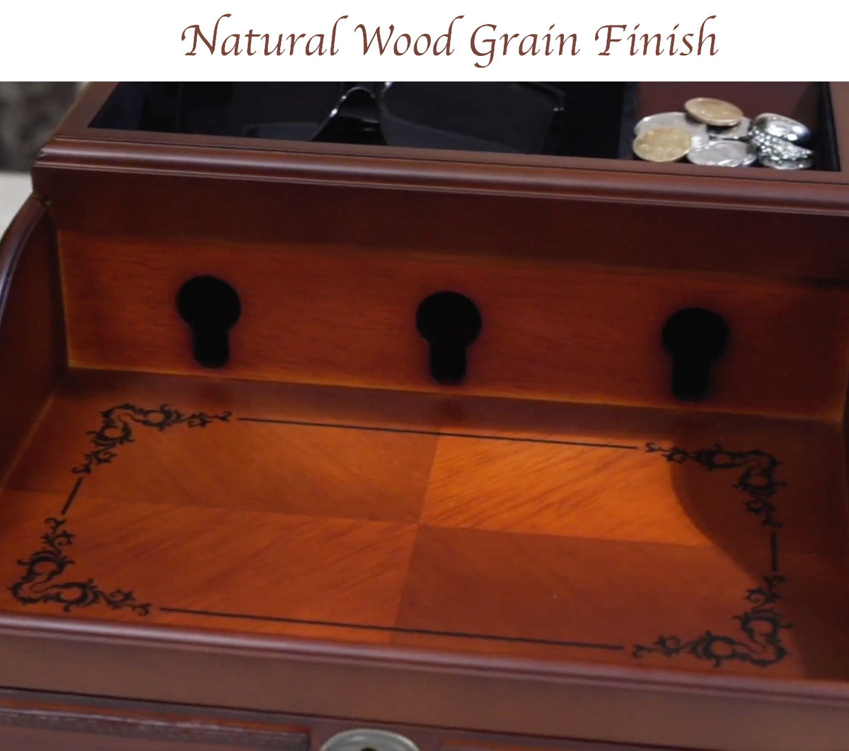 Multi Device Wooden Charging/Docking Station & Organizer with Drawer - NAVOR
