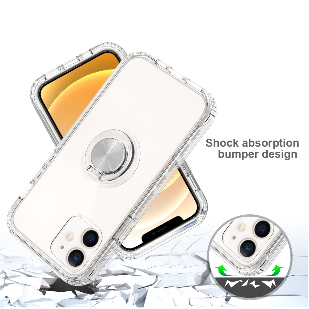 Clear Case for iPhone 12 [6.1"] with Metal Ring Stand - NAVOR