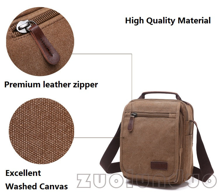 navor Men's Small Vintage Multipurpose Canvas Shoulder/ Messenger Bag - NAVOR
