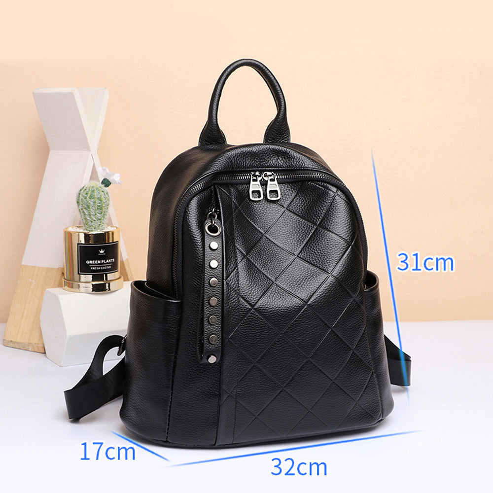 Genuine Leather Backpack for Girls/Women Waterproof Daypack - NAVOR