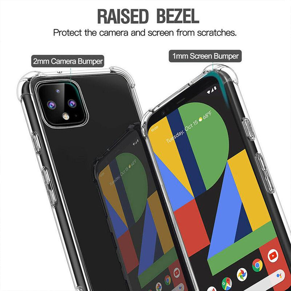 Google Pixel 4 Case with 2 Pack Tempered Glass Screen Protectors - NAVOR