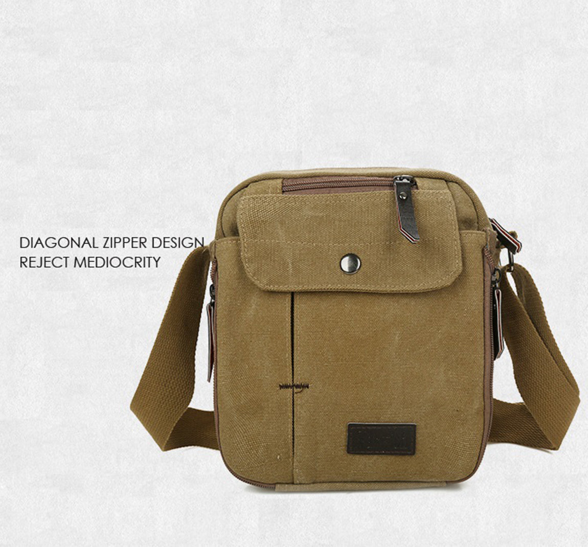 Men's Small Vintage Multipurpose Canvas Shoulder/ Messenger Bag - NAVOR