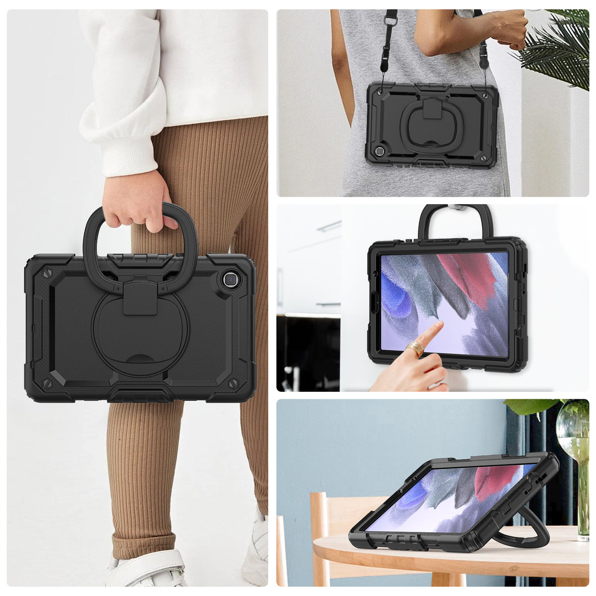 navor Galaxy Tab A7 Lite 8.7” 2021, 360 Kickstand Case [BLACK]