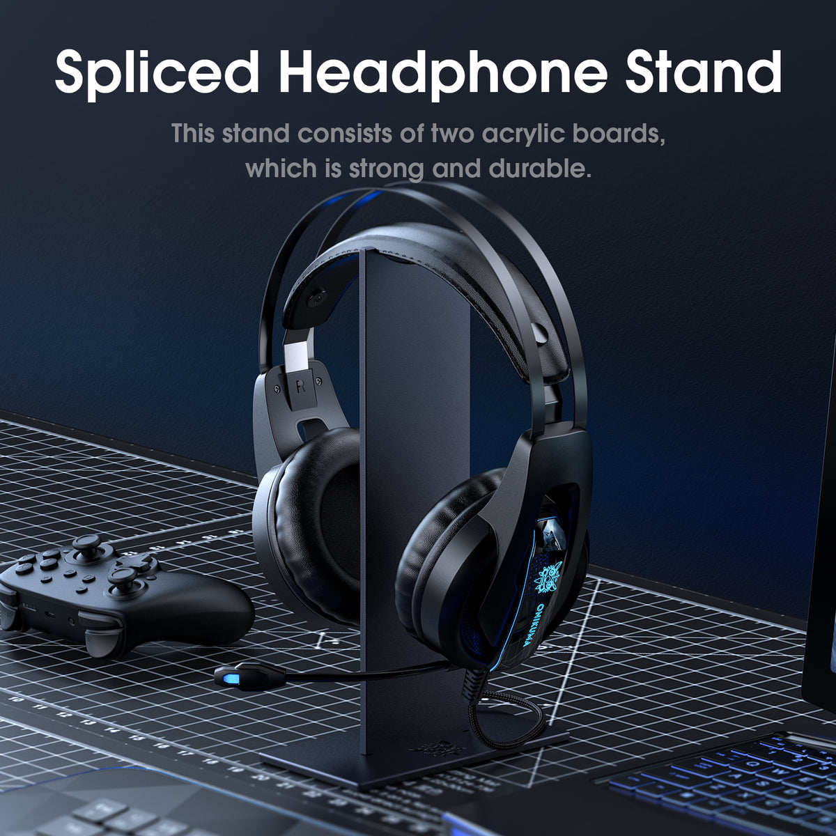 navor 5 in 1 Gaming Headset, Keyboard, Mouse, Headset Stand, Mouse Pad Combo