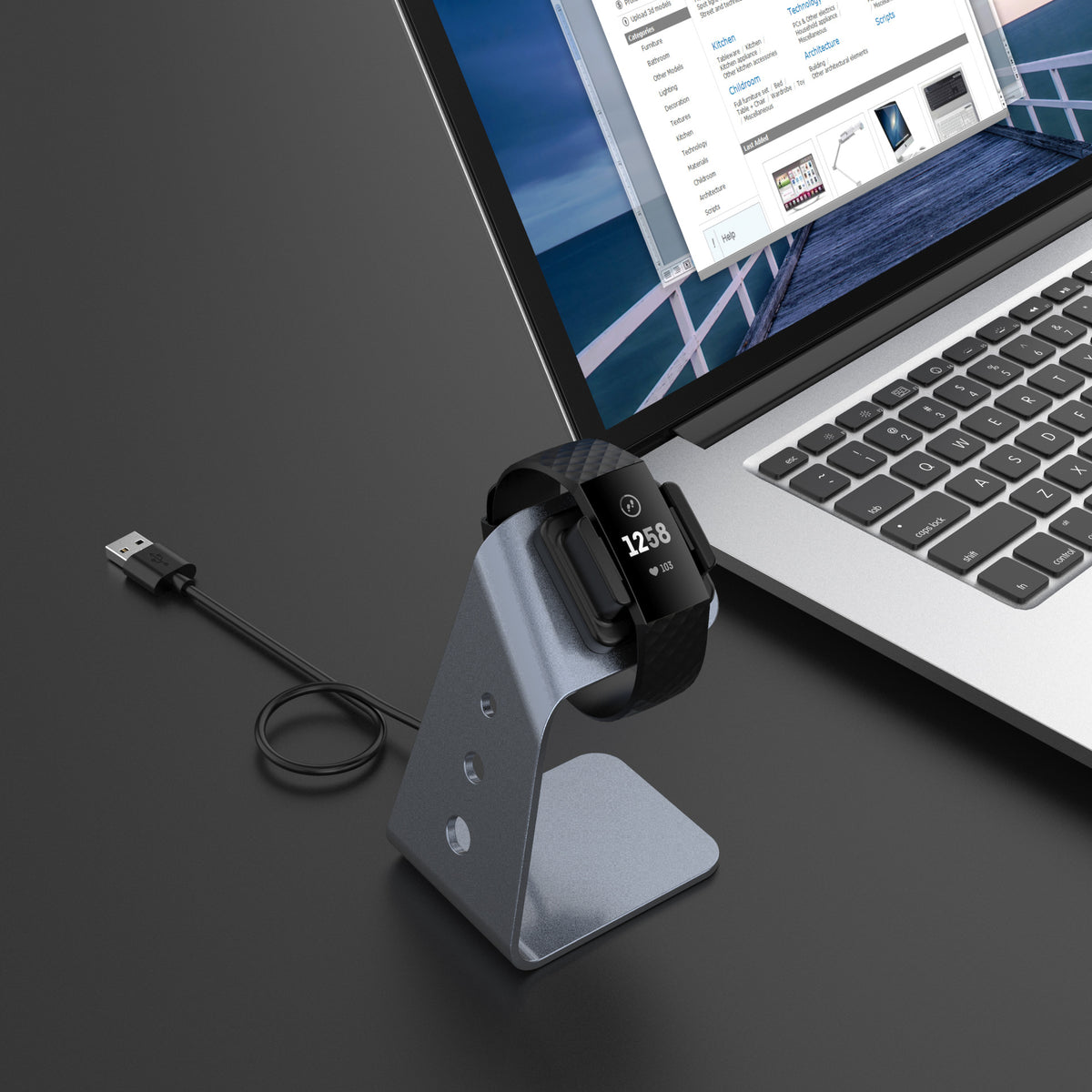 navor Fitbit Charge 4/Charge 4 SE/Charge 3/Charge 3 SE Charging Dock Stand - NAVOR