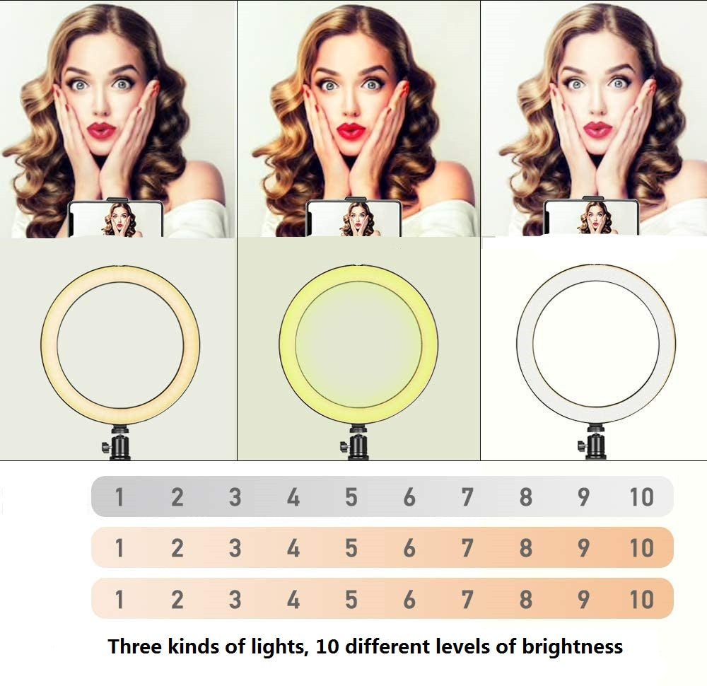 LED Ring Light with Tripod Stand and Cell Phone Holder - NAVOR