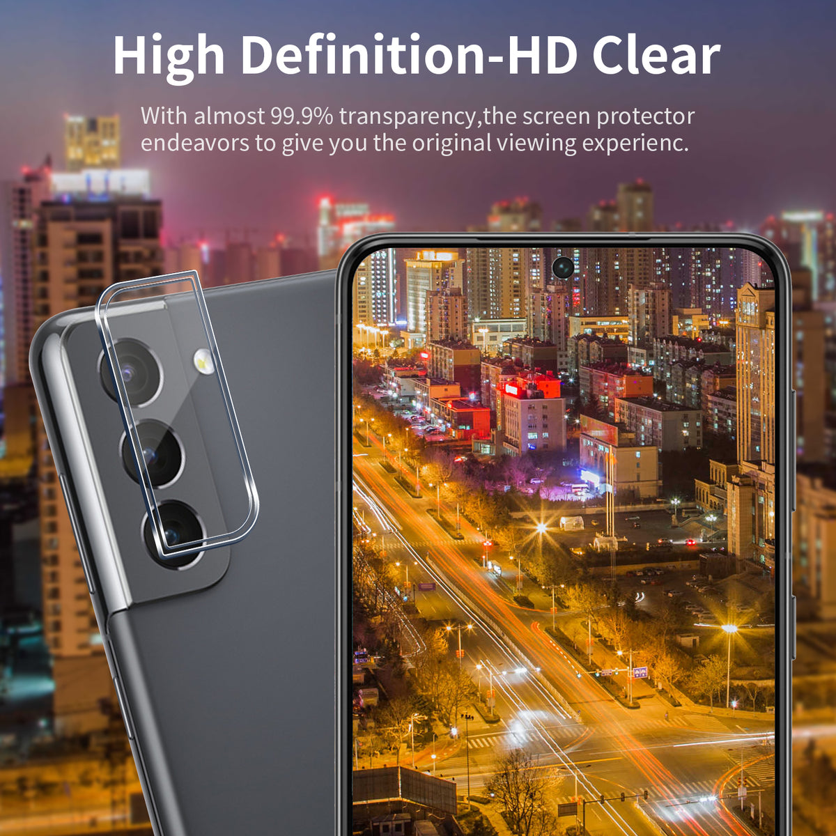 2 Pack Screen Protector & 2 Pack Camera Lens Protector for Samsung Galaxy S22 Plus - NAVOR