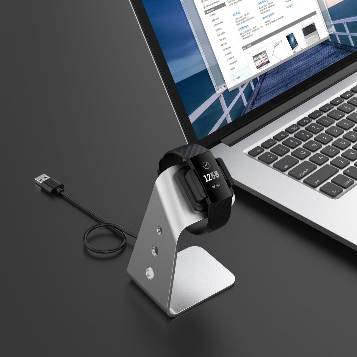navor Fitbit Charge 4/Charge 4 SE/Charge 3/Charge 3 SE Charging Dock Stand - NAVOR