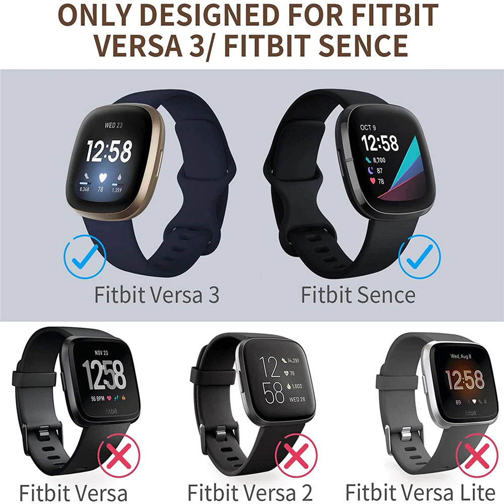 Fitbit Versa 3 / Fitbit Sense Soft TPU Sport Replacement Wristband - NAVOR