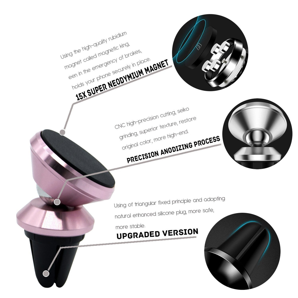 Navor Universal Car Phone Holder/ Cradle Adjustable Dashboard Mount for Safe Driving - NAVOR