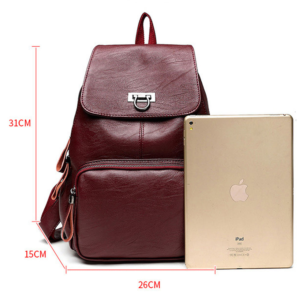 Leather Backpack for Girls/Women Waterproof Daypack - NAVOR