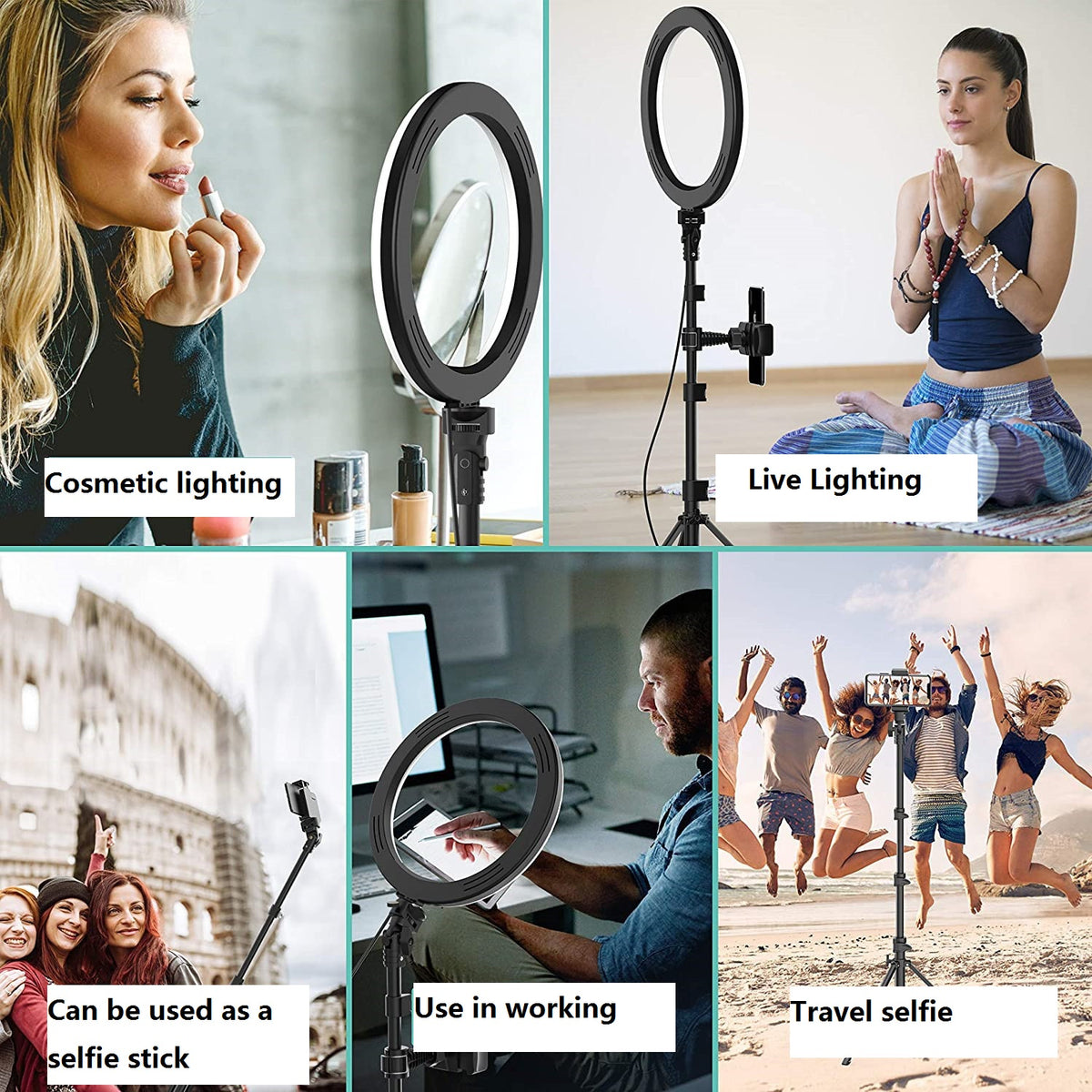 LED Ring Light with Tripod Stand and Cell Phone Holder - NAVOR