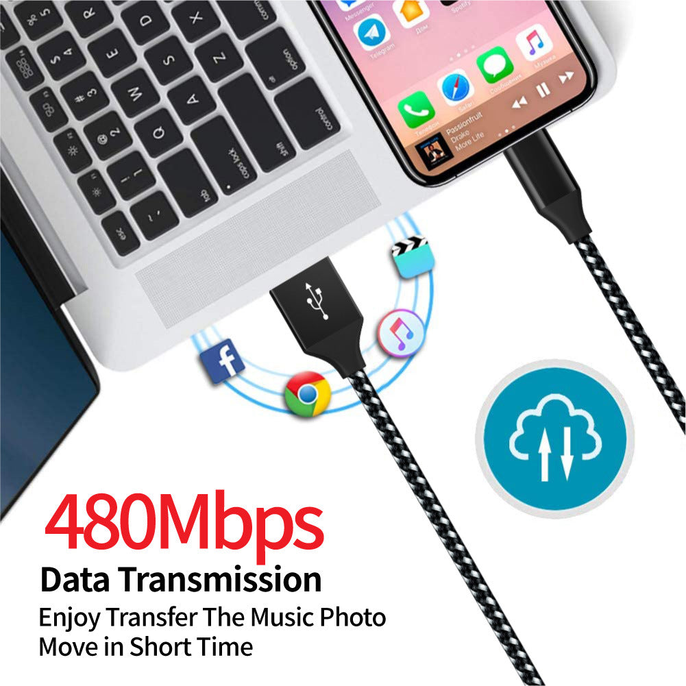 (2 Pack) 10ft Fast Charging and Data Transfer Cable - NAVOR