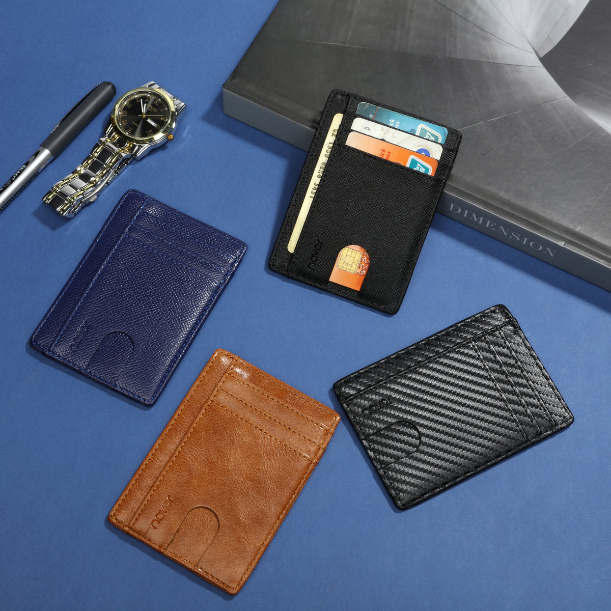 Slim Minimalist RFID Blocking Leather Wallet - NAVOR