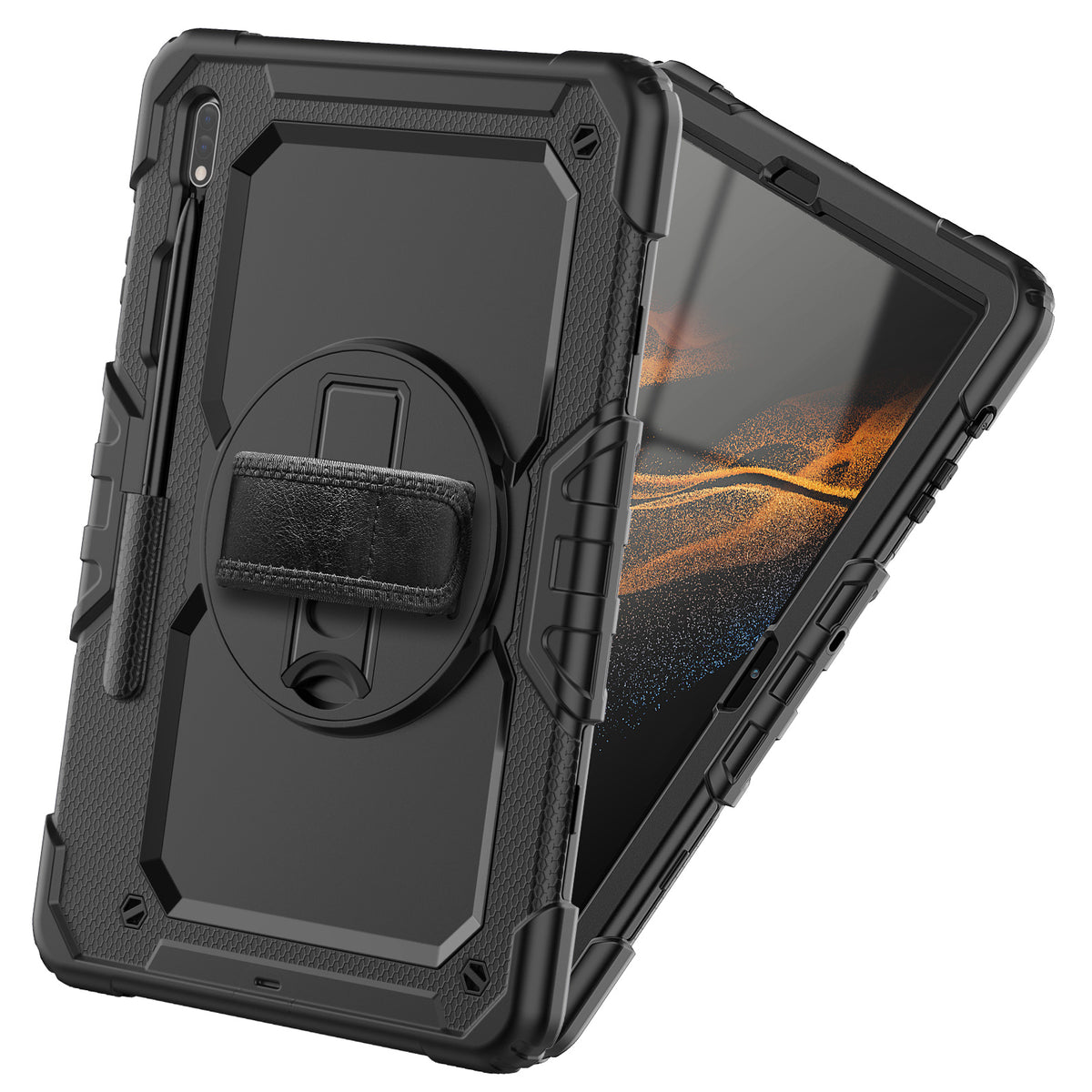 navor Tab S8 Plus (2022) / Tab S7 Plus  (2020) / Tab S7 FE (2021) 12.4-inch, 360 Kickstand Case [BLACK]