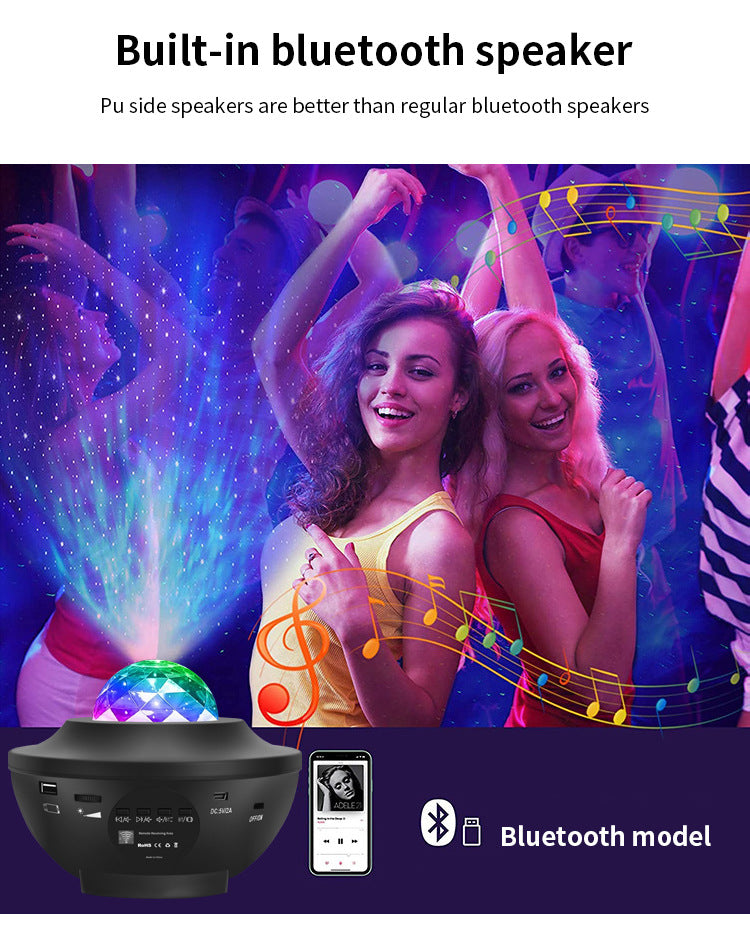navor Starry Projector Light, 4 in 1 Galaxy Night Light: Remote Control, Timer, 10 Color Effects, and Built in Speaker