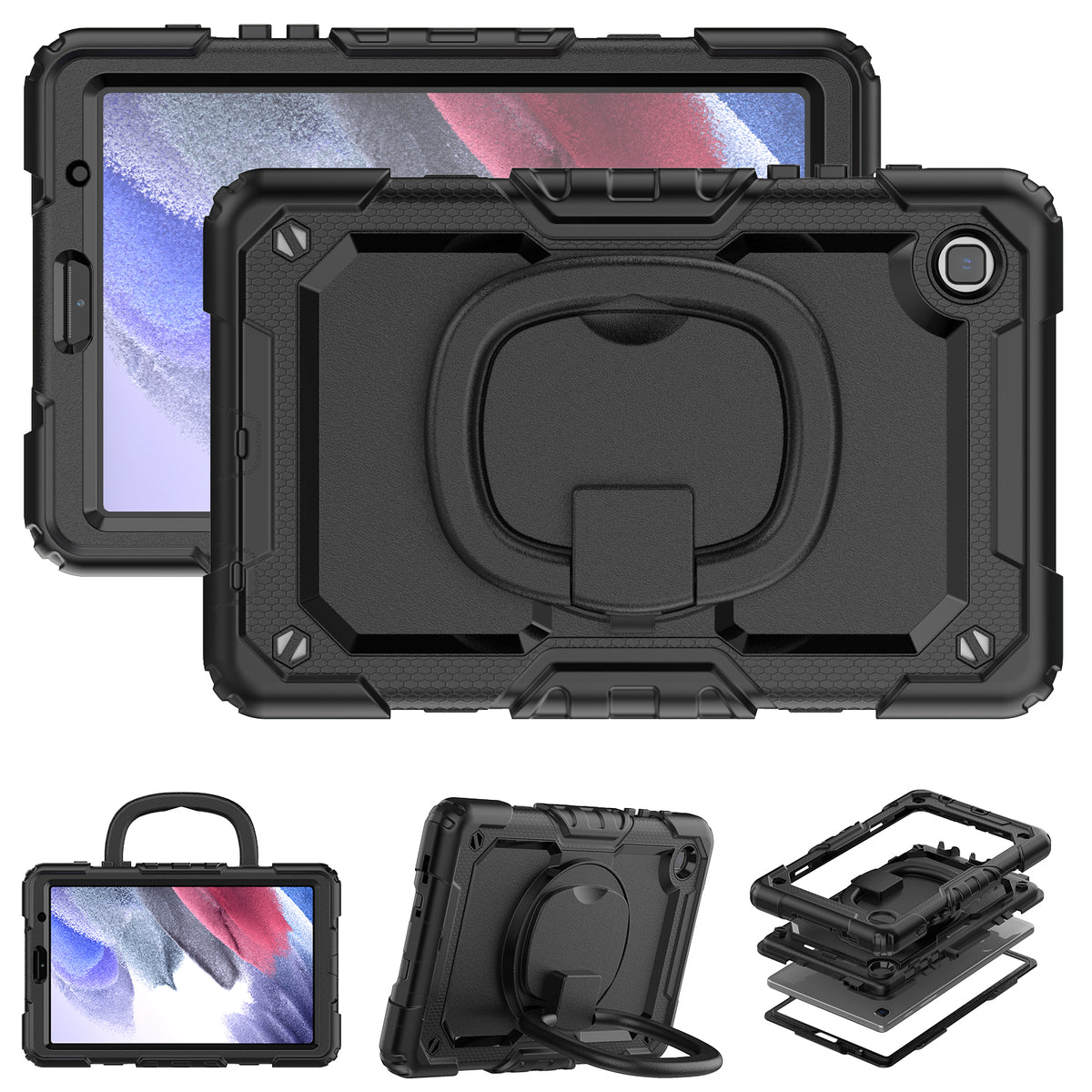navor Galaxy Tab A7 Lite 8.7” 2021, 360 Kickstand Case [BLACK]