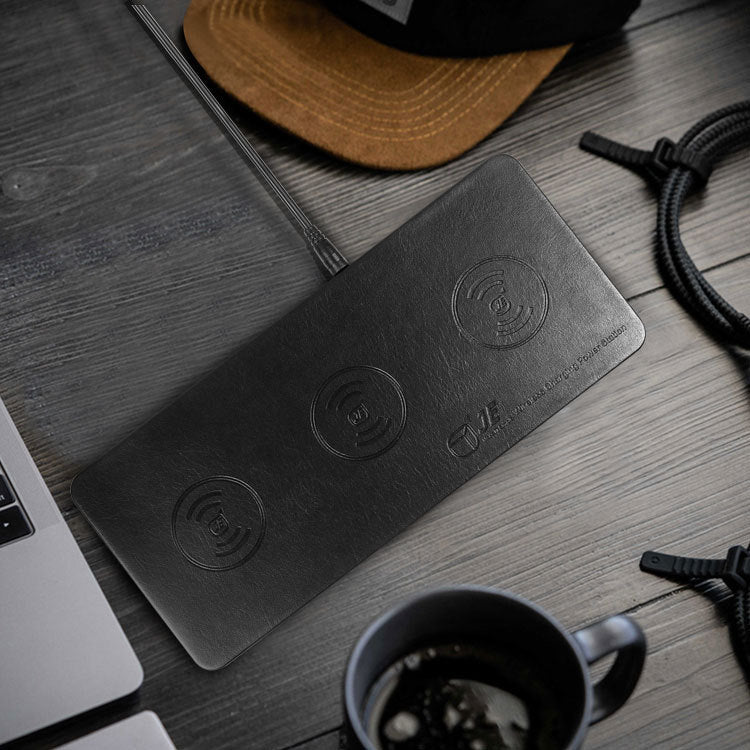 navor 3-in-1 Ultra-Slim Leather Multiple Devices Wireless Charging Pad - NAVOR