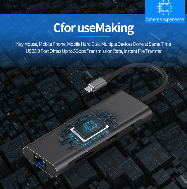 navor 9-IN-1 USB C Hub for MacBook (Above 2016), Thunderbolt 3/4, Huawei, Samsung and More - NAVOR