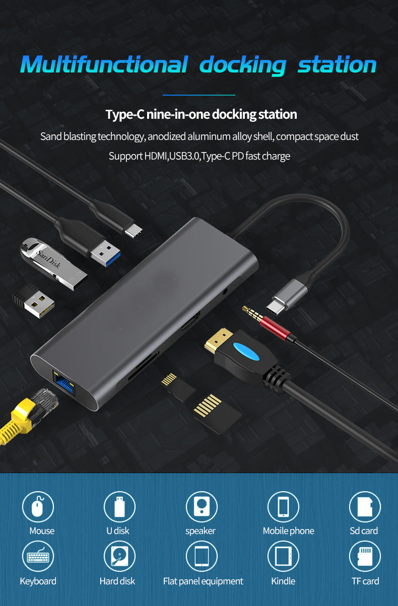 navor 9-IN-1 USB C Hub for MacBook (Above 2016), Thunderbolt 3/4, Huawei, Samsung and More - NAVOR