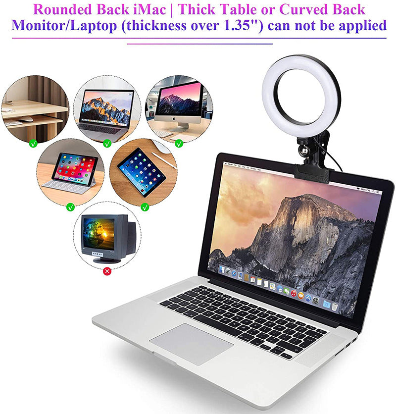 Ring Light For Computer Clip on Ring Light for Laptop, Computer, Desk and More – NAVOR