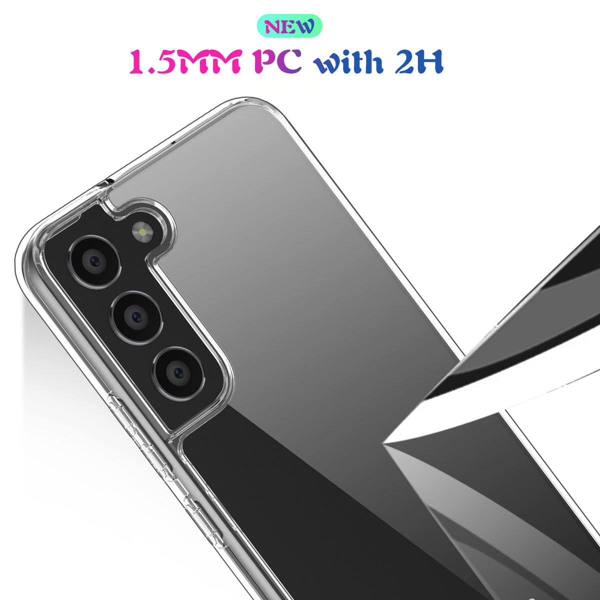 [5-in-1 Pack] Slim Clear Case for Galaxy S22 5G 6.1” with Camera Lens and Screen Proetctors - NAVOR