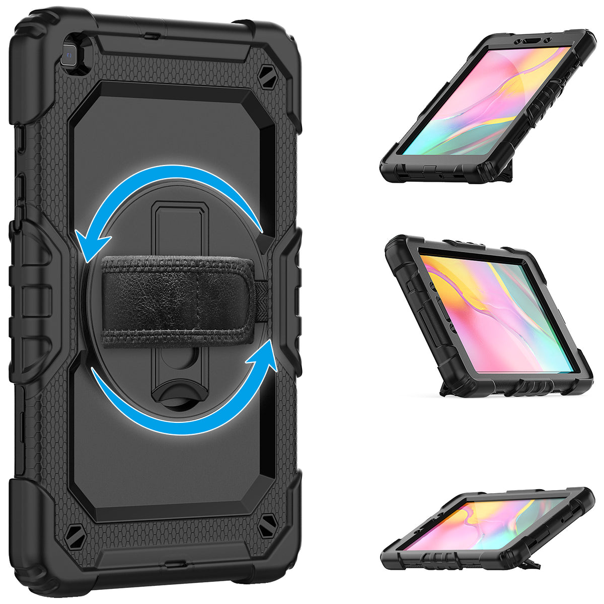 navor Samsung Galaxy Tab A 8.0 (2019), 360 Kickstand Case [BLACK]