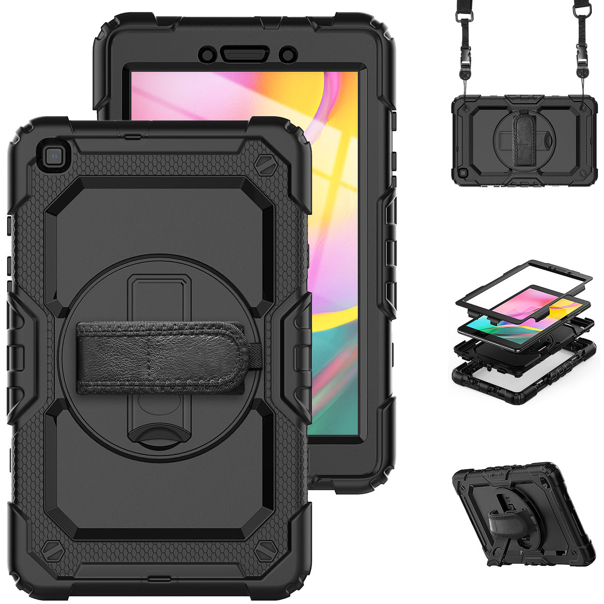 navor Samsung Galaxy Tab A 8.0 (2019), 360 Kickstand Case [BLACK]