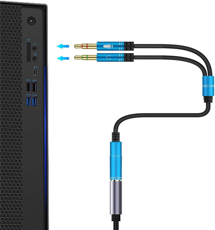 navor Headphone Splitter Cable, 3.5mm Female to Headphone Mic and Audio - NAVOR