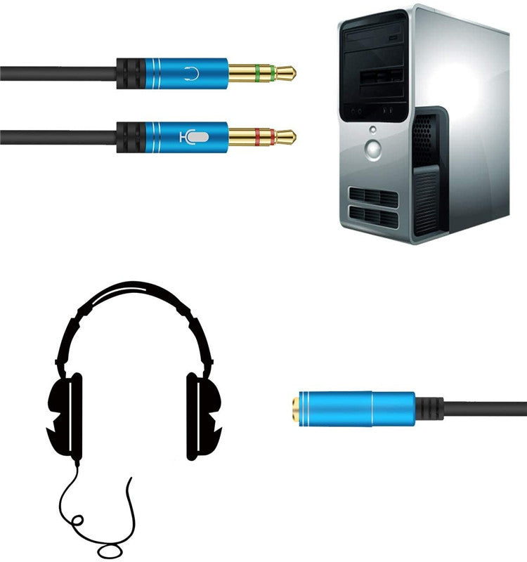 navor Headphone Splitter Cable, 3.5mm Female to Headphone Mic and Audio - NAVOR