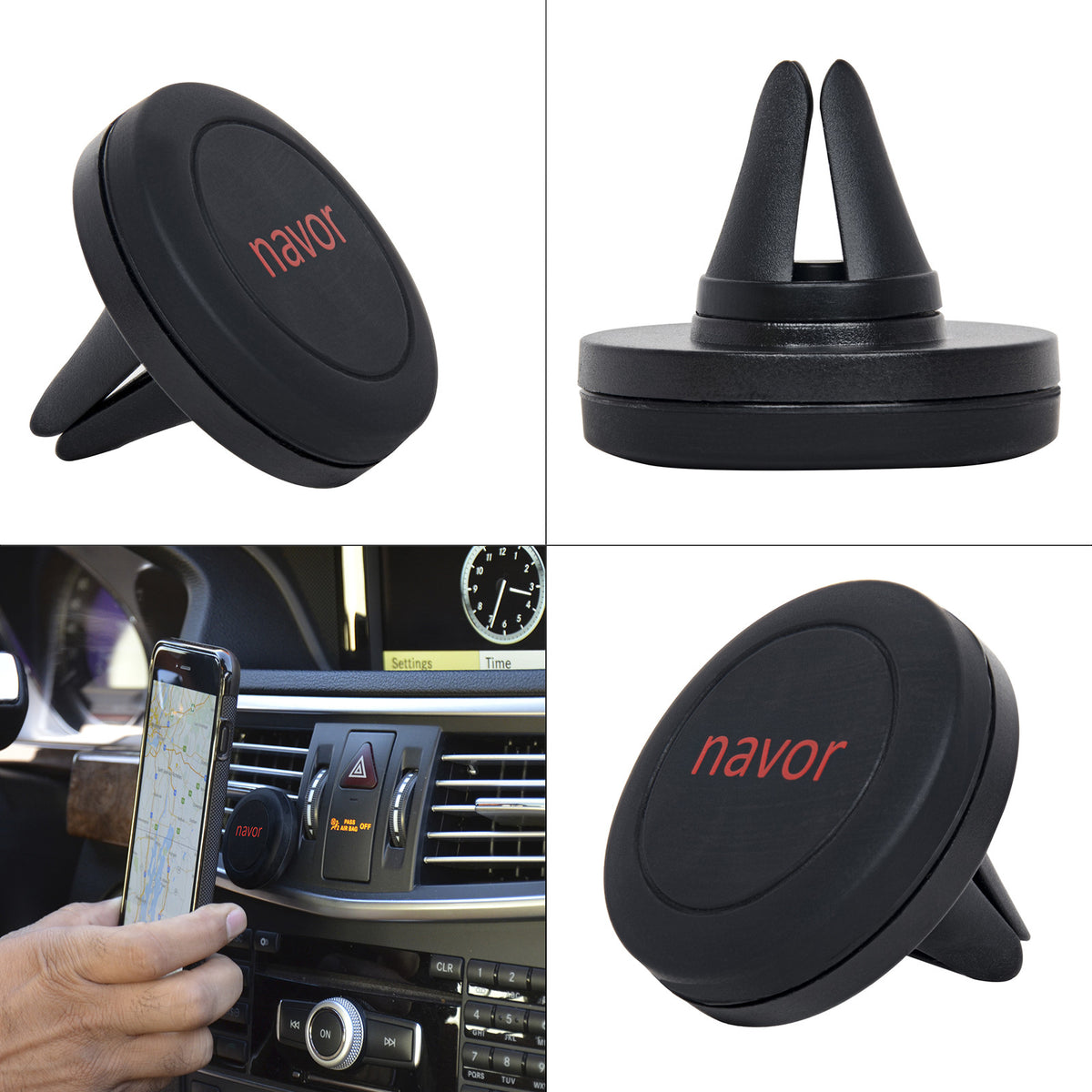 Navor Car Mount and iPhone 5 Detachable Magnetic Housing Wallet Case Cover for iPhone 5/5S - NAVOR