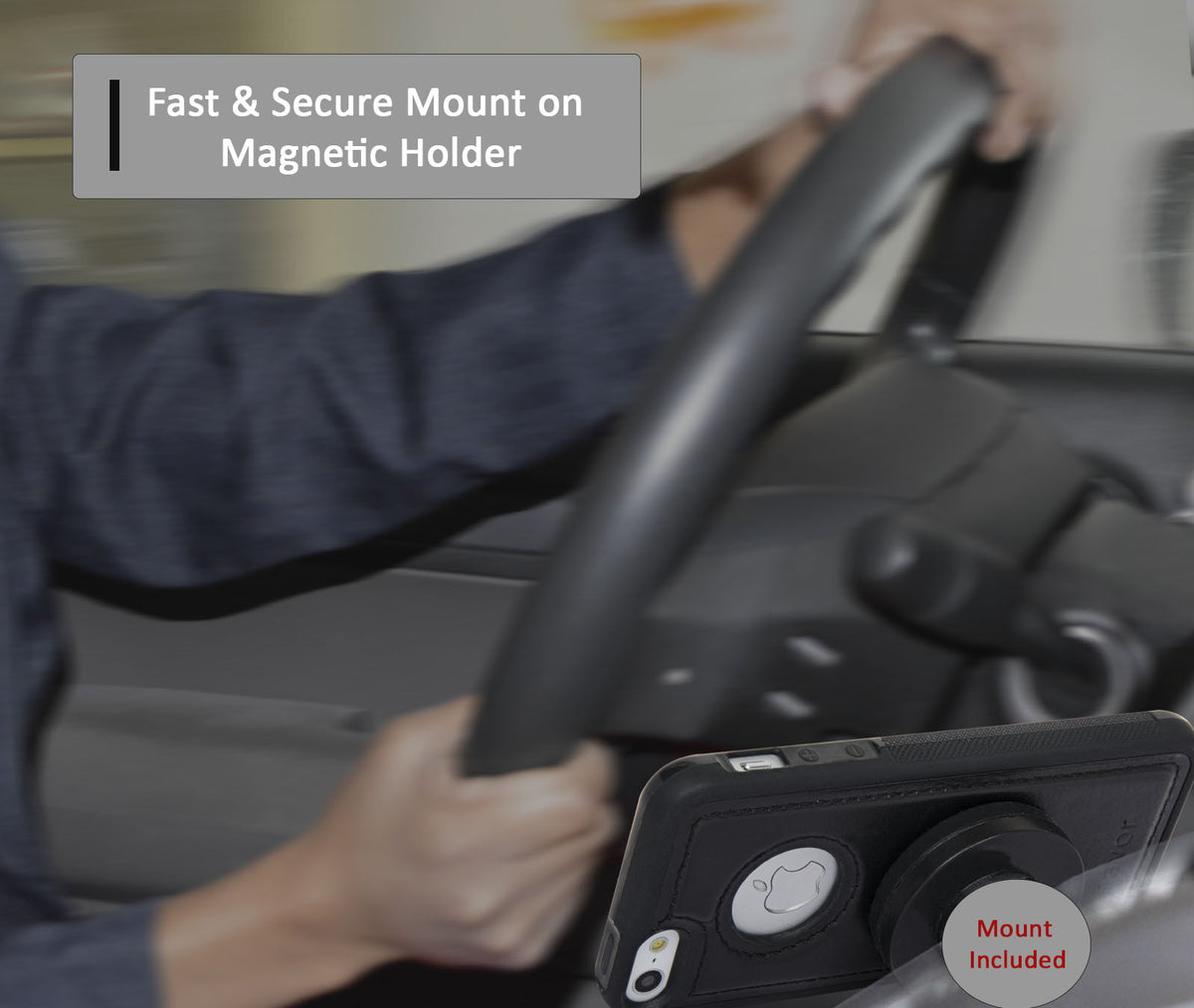 Navor Car Mount and iPhone 5 Detachable Magnetic Housing Wallet Case Cover for iPhone 5/5S - NAVOR