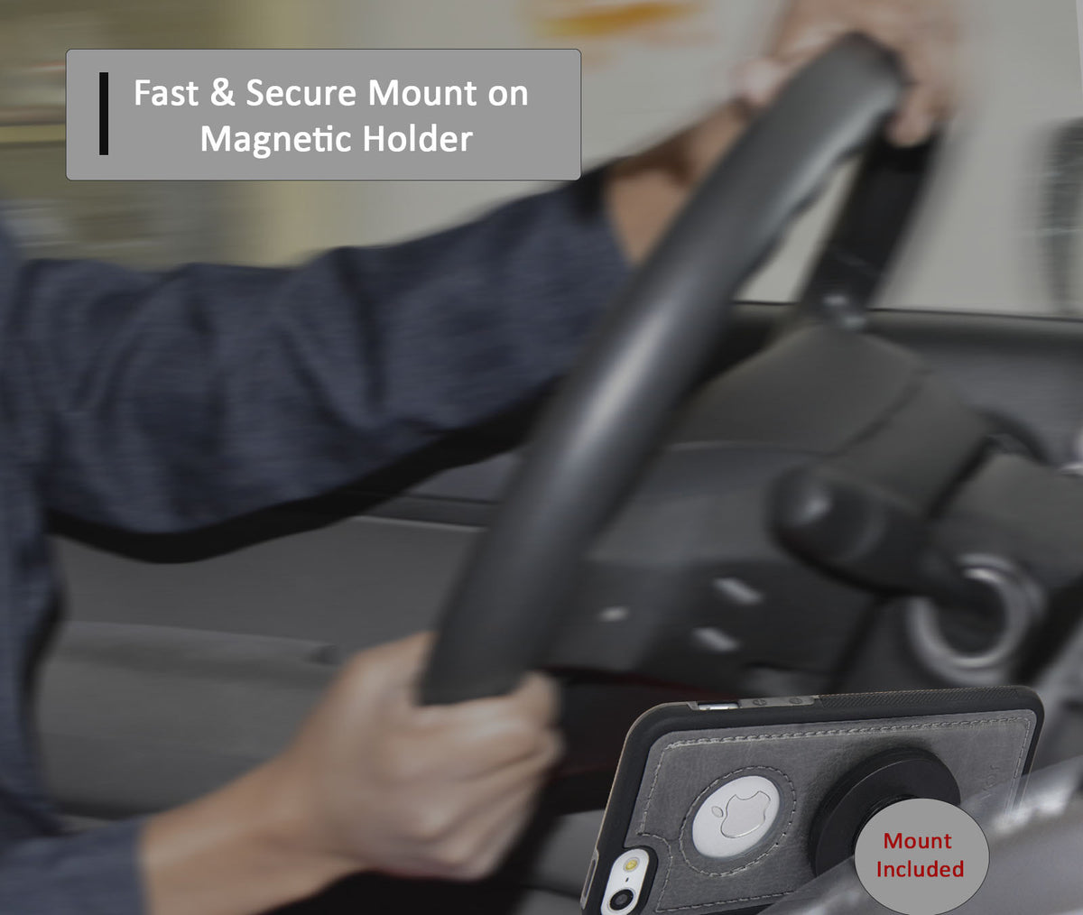 Navor Car Mount and iPhone 5 Detachable Magnetic Housing Wallet Case Cover for iPhone 5/5S - NAVOR