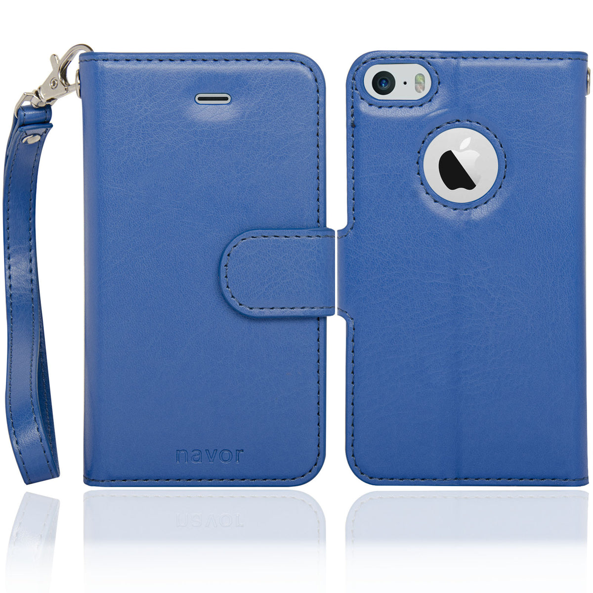 Navor JOOT-1L 2-in-1 Premium Wallet Case with Strong Magnetic Detachable Cover for iPhone 5/5S - NAVOR