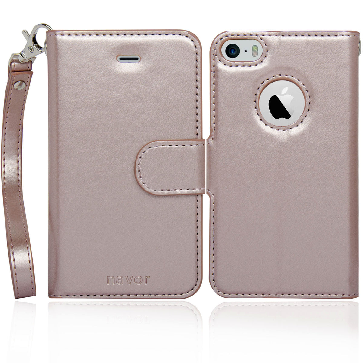 Navor JOOT-1L 2-in-1 Premium Wallet Case with Strong Magnetic Detachable Cover for iPhone 5/5S - NAVOR