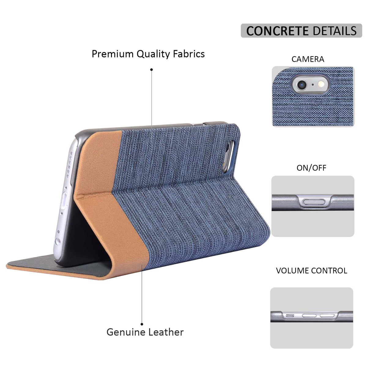 Navor Protective Cover Wallet Case with Ultra Slim and Thin Design for iPhone 6/6S[4.7 Inch]-IP6G17 - NAVOR