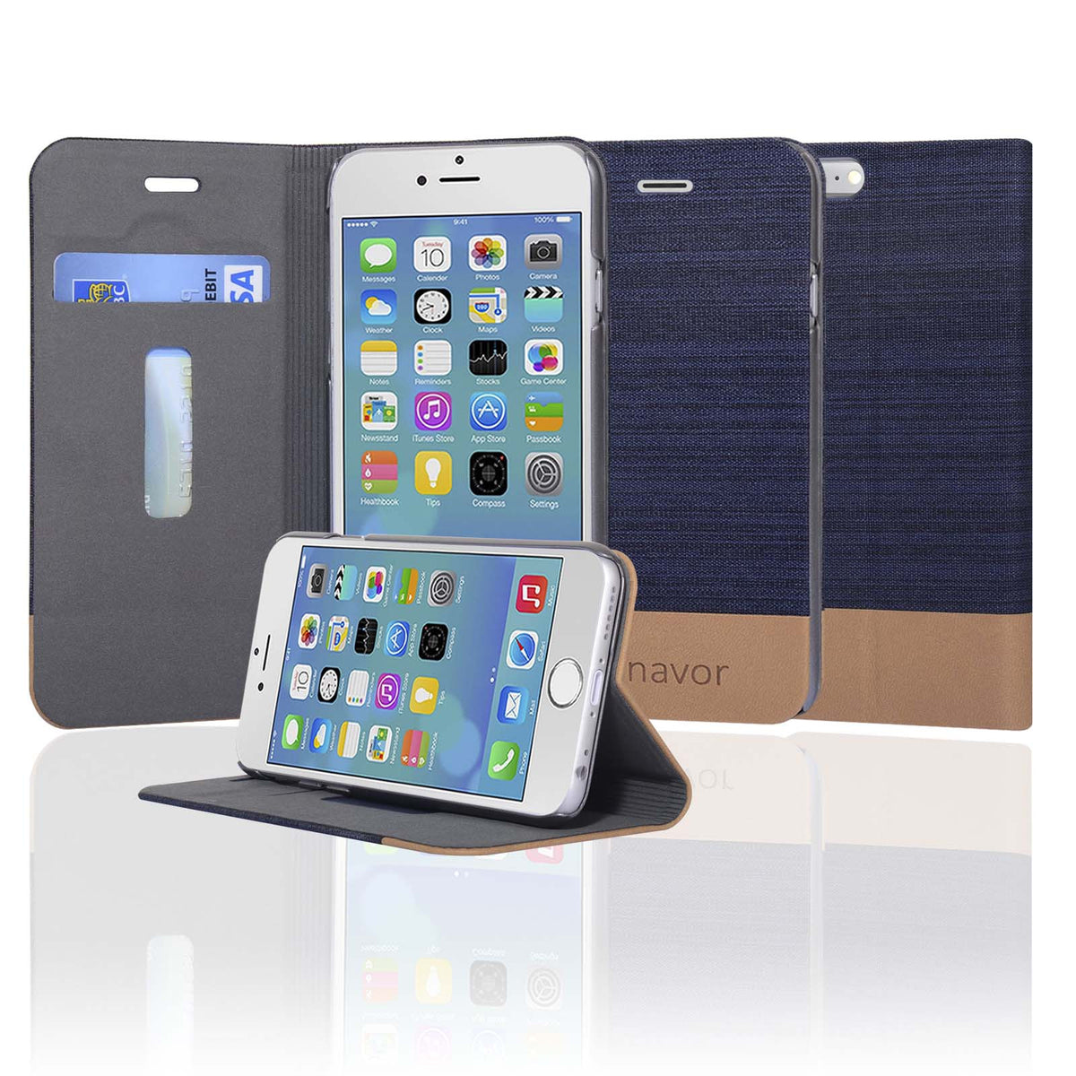 Navor Protective Cover Wallet Case with Ultra Slim and Thin Design for iPhone 6/6S[4.7 Inch]-IP6G17 - NAVOR