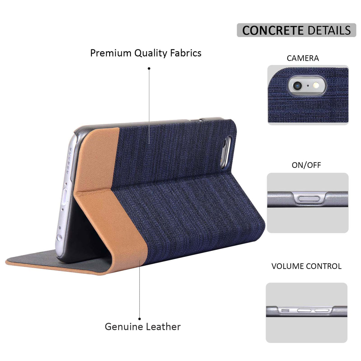 Navor Protective Cover Wallet Case with Ultra Slim and Thin Design for iPhone 6/6S[4.7 Inch]-IP6G17 - NAVOR