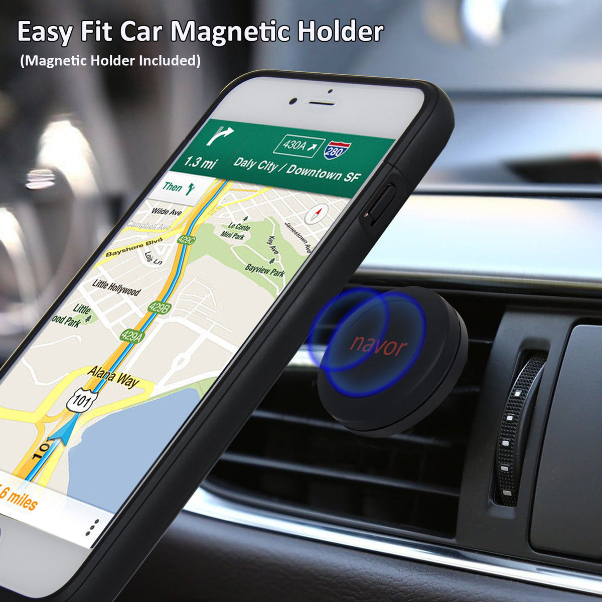 Navor iPhone 6/6s Plus, 7Plus, 8 Plus Magnetic Battery Case, 4200mAh & Car Holder - NAVOR