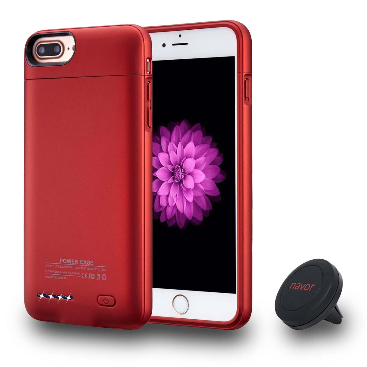 Navor iPhone 6/6s Plus, 7Plus, 8 Plus Magnetic Battery Case, 4200mAh & Car Holder - NAVOR