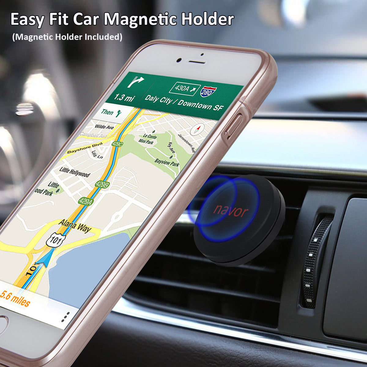 Navor iPhone 6/6s Plus, 7Plus, 8 Plus Magnetic Battery Case, 4200mAh & Car Holder - NAVOR