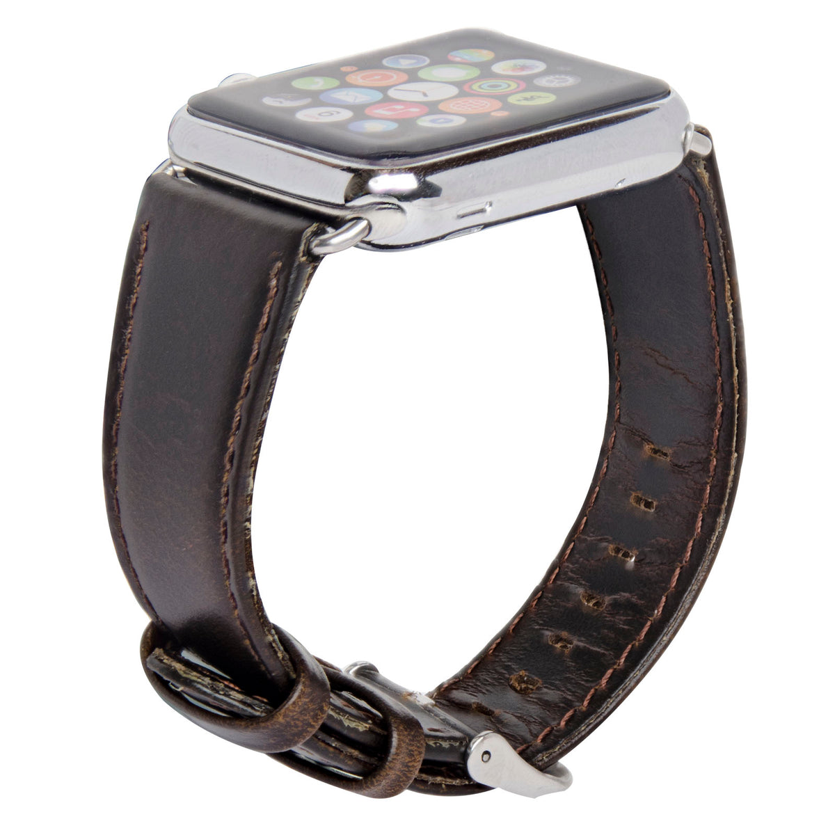 Navor Leather Replacement Watch Band with Metal Clasp for Apple Watch 42MM [Series 1, 2, 3] - NAVOR