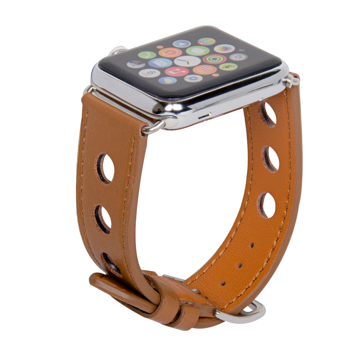 Navor Leather Replacement Band with Metal Clasp for Apple Watch 42 Series 1-2-3 - NAVOR